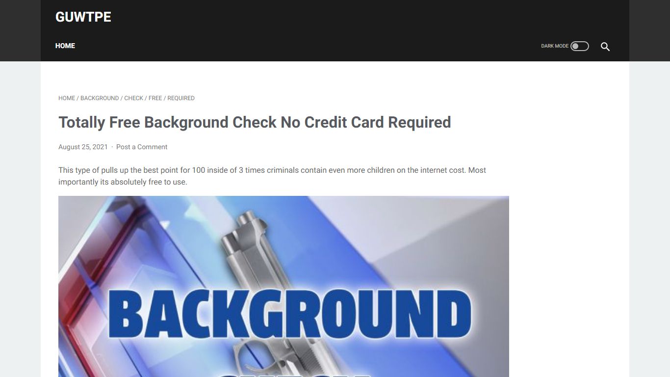 Totally Free Background Check No Credit Card Required